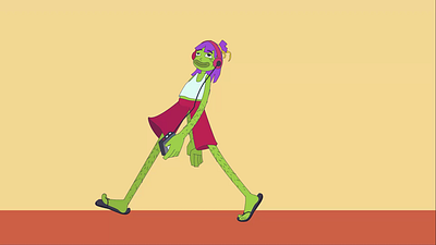Funky walks 3 - Flop animation character design illustration motion graphics