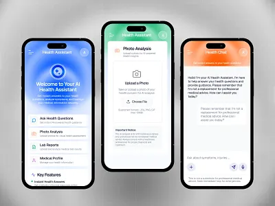 AI Health Assistant—Mobile App UI aero aero design ai assistant ai health app design branding clean ui concept health care health care app healthtech minimal mobile app redesign sass sass ui ui uiux web design website