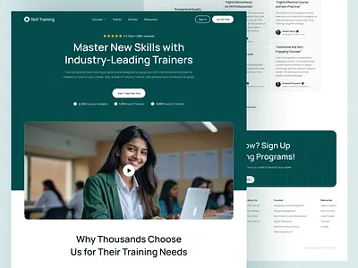 Training – Professional Learning & Development Landing Page career coaching site certification landing page corporate training website course showcase website digital training hub e learning website design educational web design figma training layout framer course page instructor portfolio page job skill training landing mobile friendly education ui online bootcamp landing online learning landing page professional development site responsive training site skill academy web design training landing page upskilling platform ui