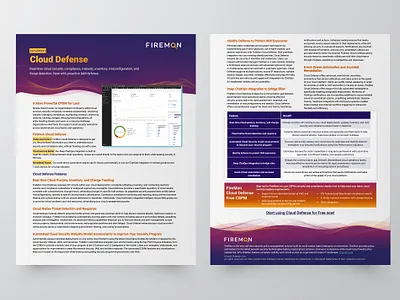 FireMon Cloud Defense Datasheet b2b datasheet digital graphic design illustration print