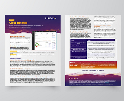FireMon Cloud Defense Datasheet b2b datasheet digital graphic design illustration print