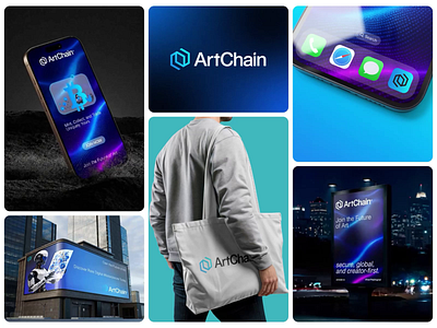 ArtChain Branding: Art Marketplace for NFTs, Crypto & Blockchain 3d animation app brand identity branding design graphic design icon illustration logo logo design logo mark logotype minimal motion graphics typography ui ux visual identity website
