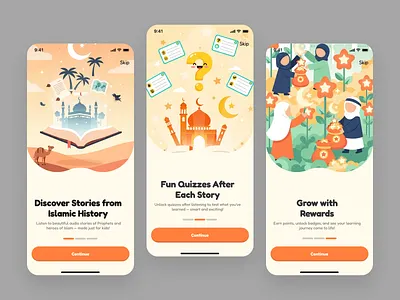 Kids Story App Onboarding children ios ios app mobile app onboarding story story app ui ui app uiux ux