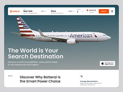 BetterAI- Flight Booking Website agency ai app ai platform booking detail checkout flight booking landing page plane booking search flight ticket booking tourism travel travel app travel website traveling ui ux wavespace web app web design website