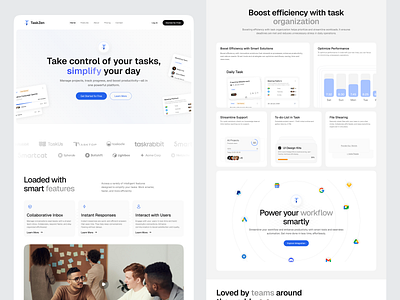 TaskZen – Task Management Platform UIUX Design | Responsive product saas ui ux web website