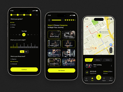 Fitness Mobile App UI UX app coach design exercise fitness fitness website gym healthy ios app mobile modern ofspace personal trainer sport startup training ui ux weightloss workout yoga