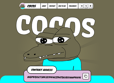 COCOS - Meme Coin Website character design crypto meme degen landing page meme meme character meme coin meme coin dashboard meme coin landing page meme coin website meme template meme token memes pepe trading meme web design