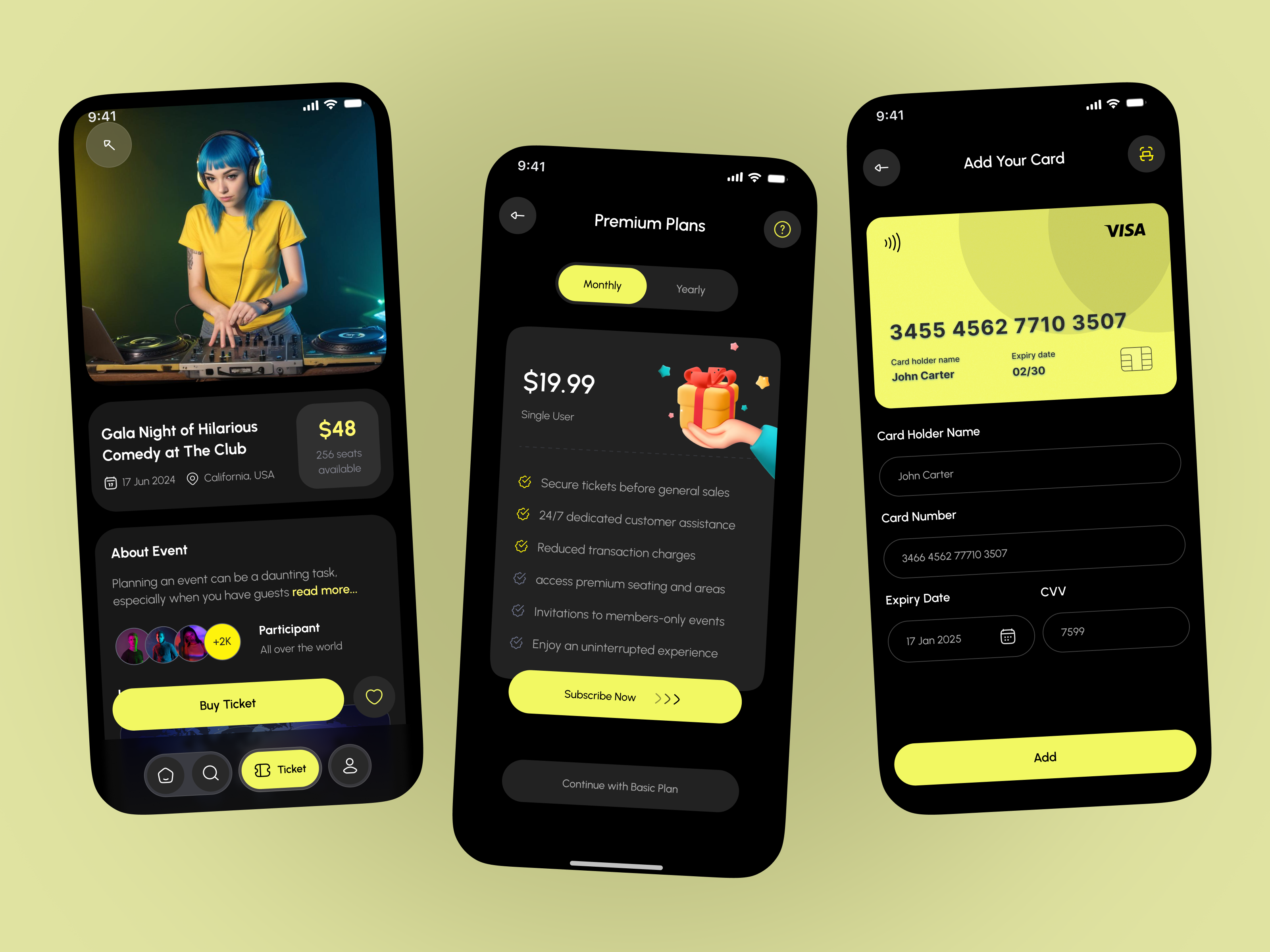 Example of Event Management App Design