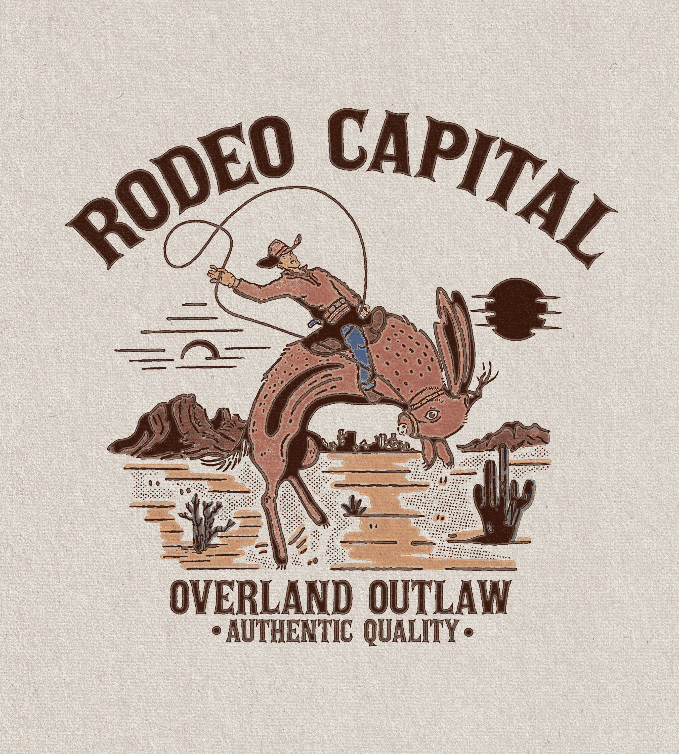Rodeo Capital | Illustration Tshirt Design badge branding bundleing capital cowboy design graphic dribbble graphic design illustrator logo merch retro rodeo stippling texas textures tshirt desig vintage westrn wildwest