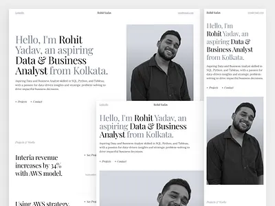 Portfolio design on Framer for a friend animation branding clean codelessweb.io elegant inspiration lander minimal mockup motion graphics portfolio design recent ui ux website design