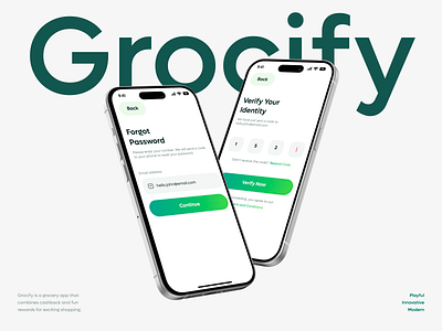 Grocery Mobile App - Forgot Password / Verify Screen app identity verification clean verification design design veli email code verification email verification screen forgot password flow grocery app login grocery app security interactive auth screens mobile app authentication mobile onboarding security modern auth ui otp verification design password recovery ui password reset screens seamless password reset shoyeb sleek authentication ui user security ux ux for forgot password