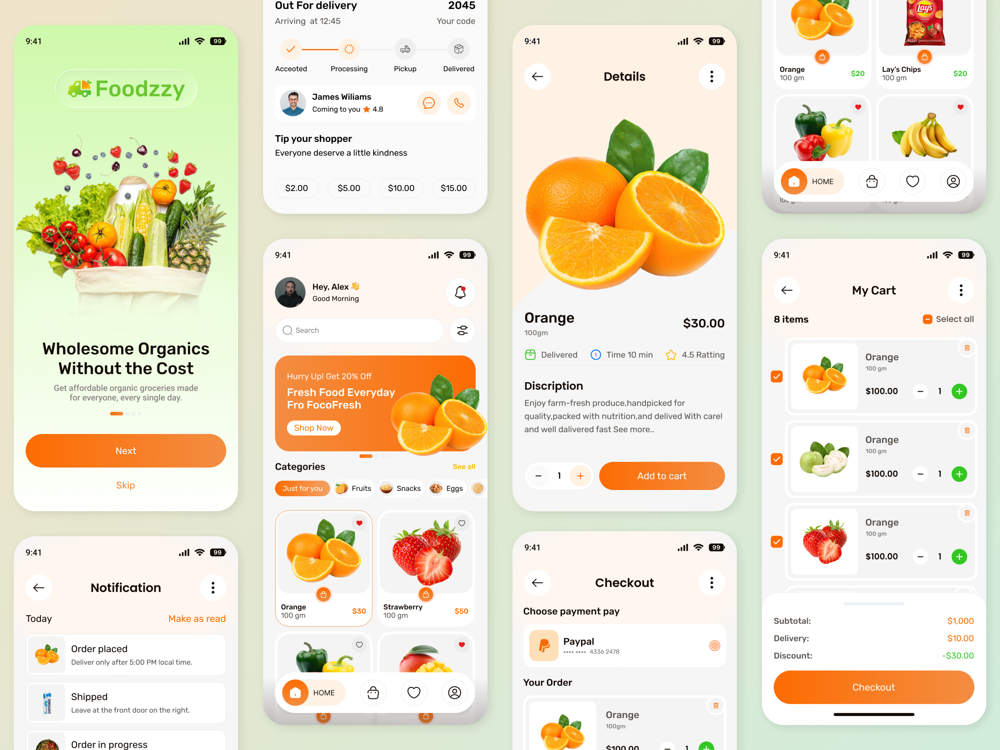 Smart - Grocery Mobile App UI/UX ai app cart ui checkkout flow design veli ecommerce app food grocery app mimimal design mobile app modern ui offer banner ois online shopping product details product page retail app shoppinh app smart buy uidesign uiux