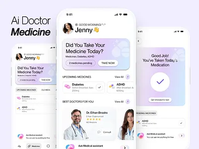 Ai health app design ai app ai app design animation app design app designer app developer clean app health app health app design medical app medicine tracker meditation app mental health app modern app reminder app ui design ux design wellness app