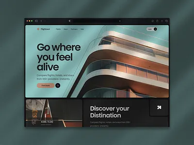 Travel Booking - Flightnest metasearch travel trip ui ux