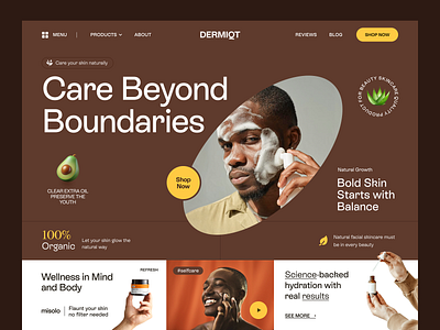 Dermiqt - Men's Skincare Website beard ecommerce face care homepage landing page means wellness men mens beard mens care mens grooming mens hair mens health mens skin mens skincare selfcare skincare web design website website design