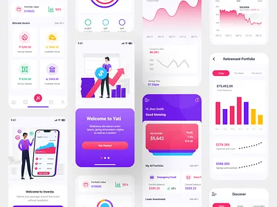 Investment Portfolio Mobile App UI analytics app bond dashboard fintech investment mobile app investment protfolio app money invest money management stock app template ui uikits