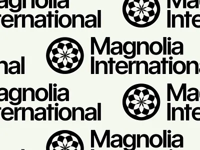 Magnolia International: Brand Identity brand brand identity branding branding design design graphic design logo logo design logotype logotype design mangolia international simple typo typography visual identity white and black
