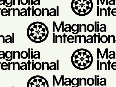 Magnolia International: Brand Identity brand brand identity branding branding design design graphic design logo logo design logotype logotype design mangolia international simple typo typography visual identity white and black