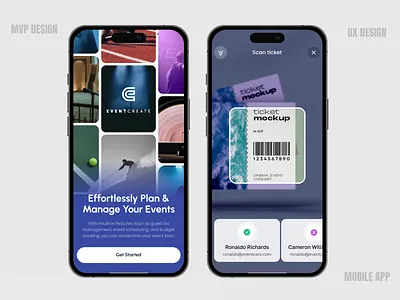 EventCreate Mobile App MVP Design android app app ui mobile mobile app mobile website ui ux ux design