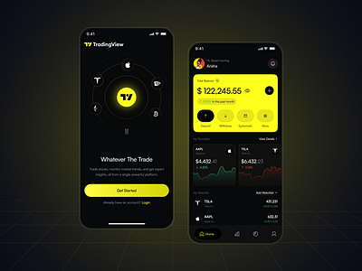 AI Stock Trading App Design - Ui Ux aiapp aitradingapp appdesign cryptoapp darkmodeui financeapp fintechapp fintechdesign forexapp investmentapp mobileapp mobiletrading mobileuidesign mobileux realtimetrading smartinvesting stocktradingapp tradingapp