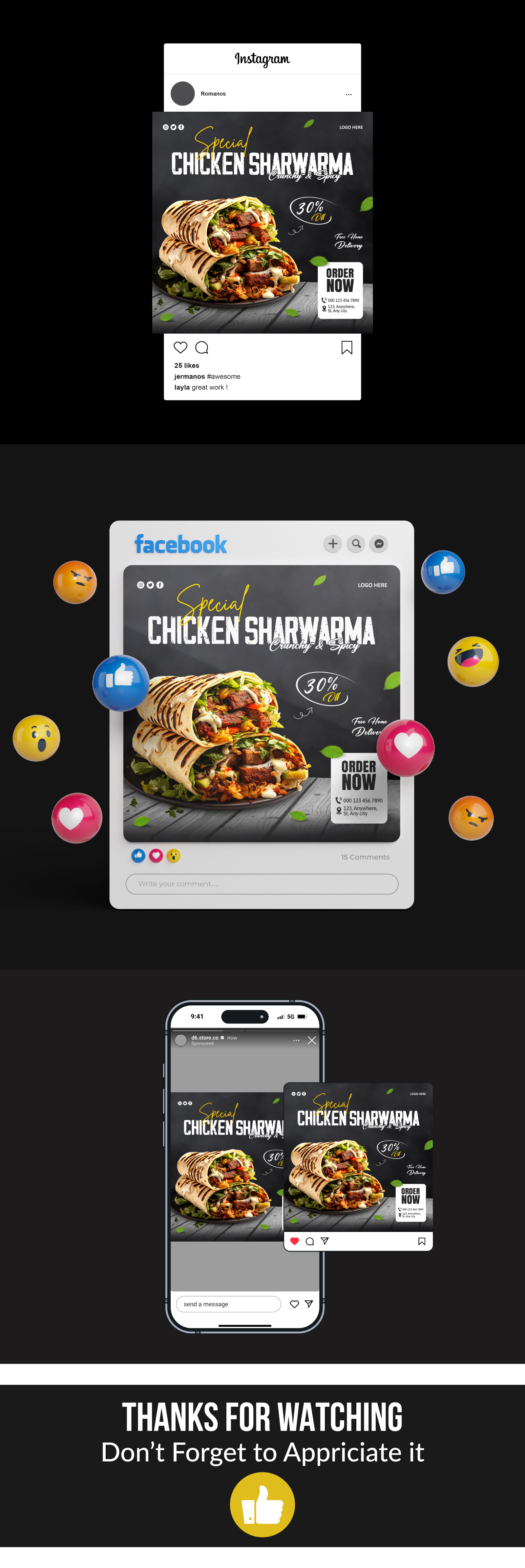 Food Social media post design ads creative ads design food social media food social media post design post design poster design social media ad social media post design