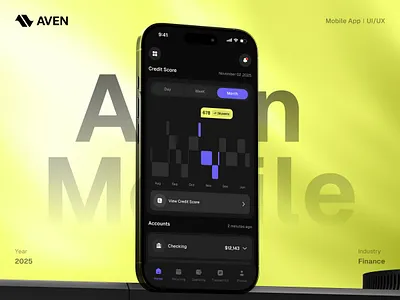 Aven – Finance Mobile App UI/UX Design app app design banking clean digital digital bank d finance financial fintech invest manage mobile app mobile app design mony payment saving tranesfer ui