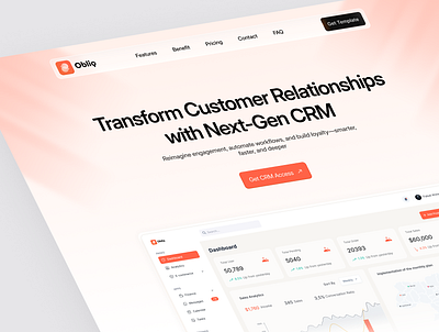 SaaS/CRM Hero b2b branding datadrivendesign design hero hero section illustration landing page marketingtech minimal design saas ui ui design ux website