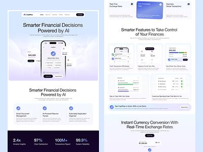 Capwise - Website Design for Finance, AI ai ai model finance finance ai finance landing page finance web finance website fintech money management saas saas website smart ai ui design web web design website website redesign
