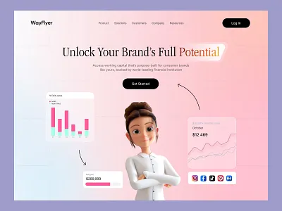 Ecommerce Funding and Fintech for Brands 3ddesign branding capital funding design showcase ecommerce financeplatform fintech landingpage modern web startup ui inspiration uxui webdesign