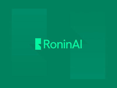 RoninAI – Logo Design ai branding company design fade flat gradient graphic design green logo minimal minimalism minimalist r letter saas tech