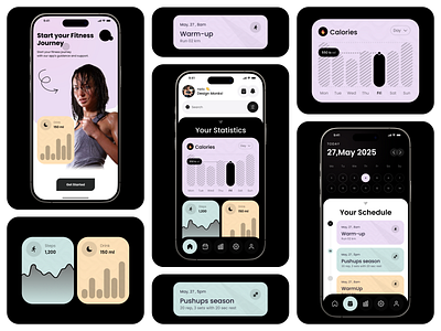 Fitness Tracker App UI activity tracker clean design daily tracker exercise app fitness app fitness ui health tracker ios app mobile app design mobile ui modern ui statistics step tracker ux design wellness app workout app