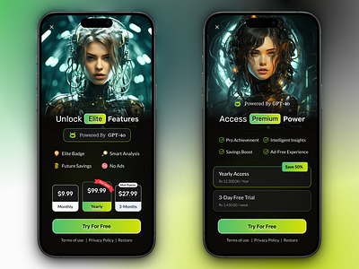 Premium - Subscription Screen UI app design app purchase ui app subscription in app in app purchase mobile app premium premium app premium page premium purchase ui premium screen premium subscription premium ui pricing pro screen purchase screen purchase ui subscription subscription ui ui design