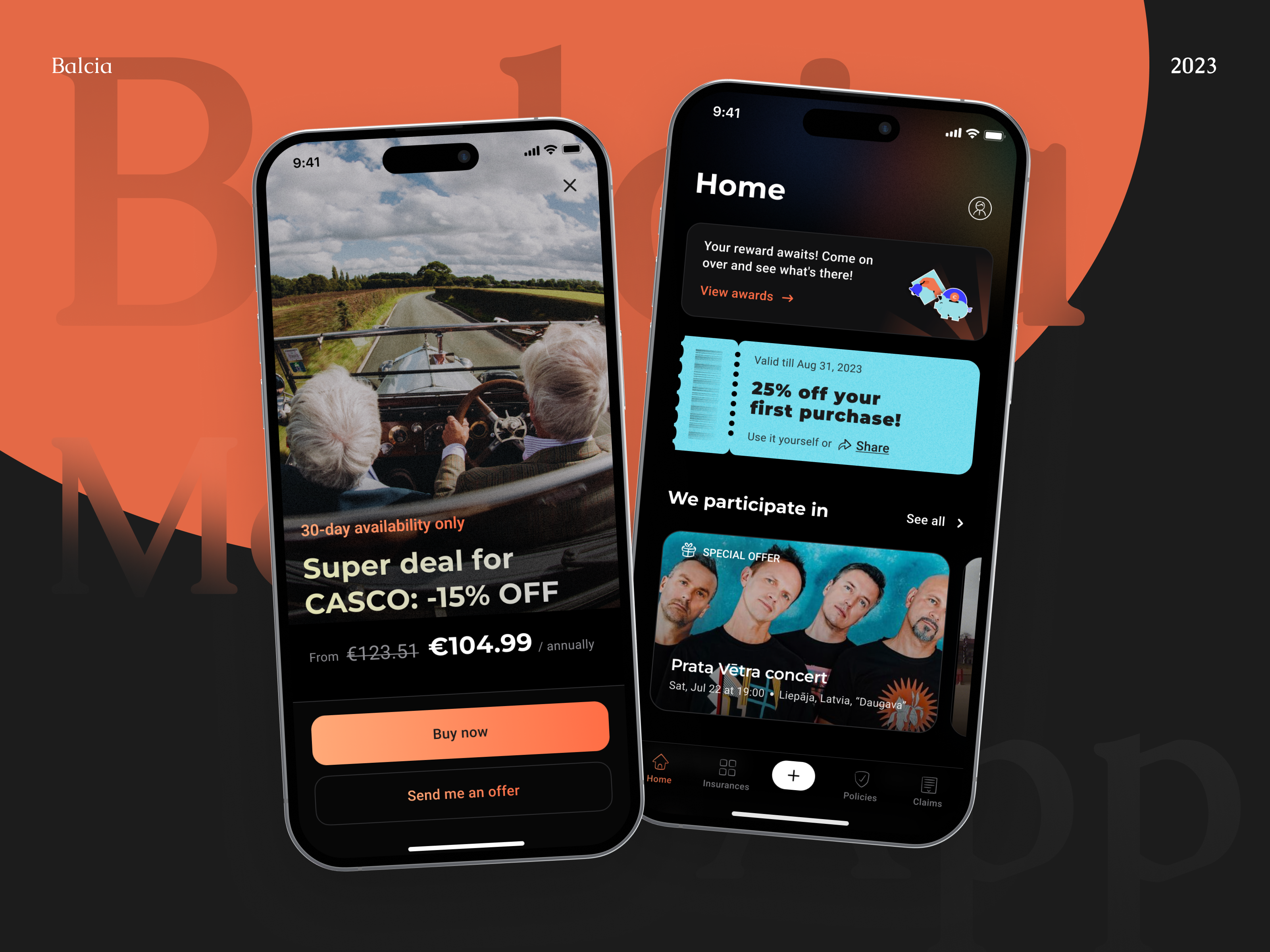 Balcia Mobile App, 2023 2025 design 2025 insurance ios mobile app ui uxui design