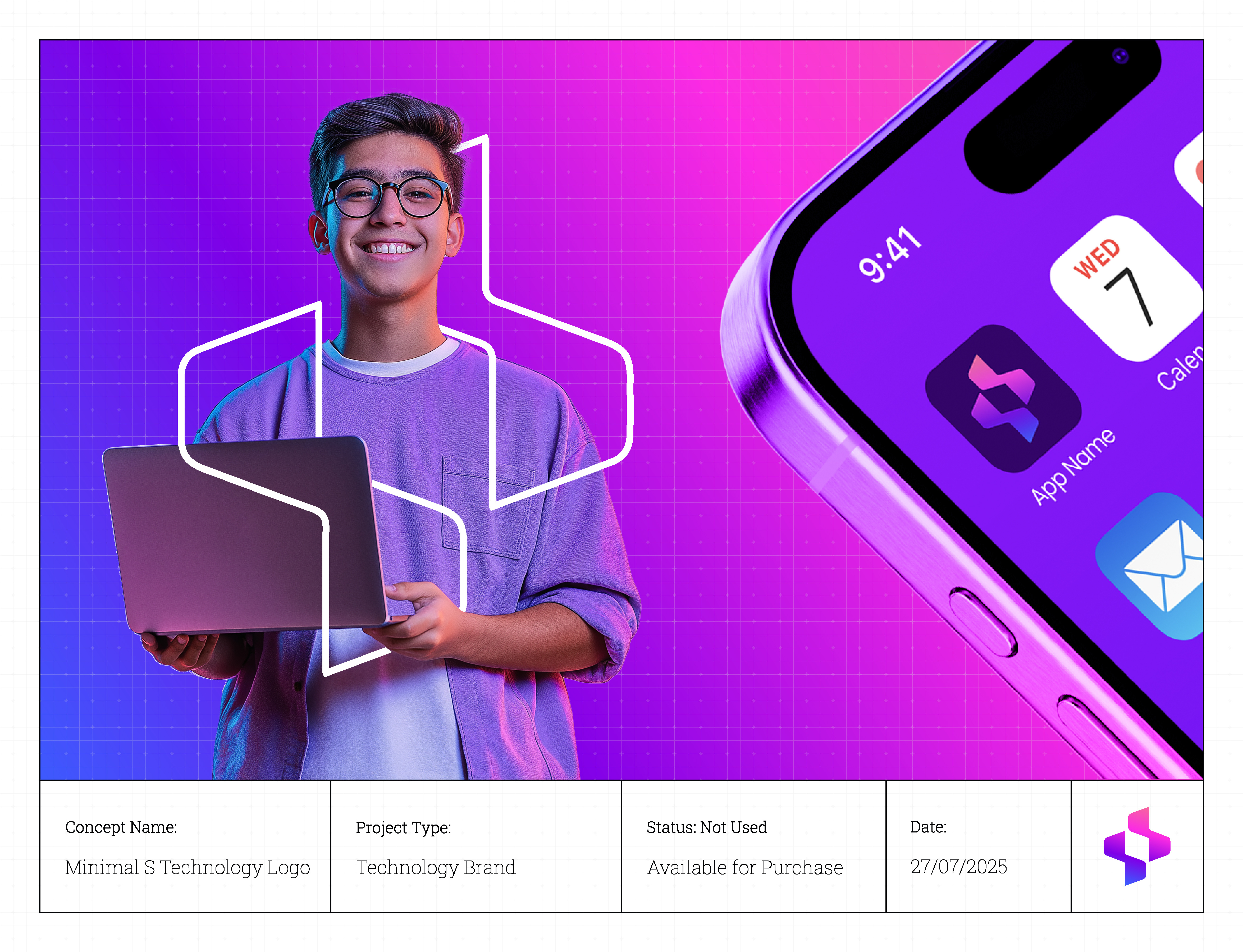 Example of Minimal S Technology Logo - Available For Purchase!