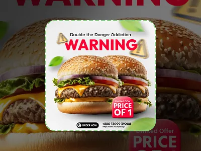 Burger : Social Media Post Design branding design graphic design illustration newpost posterdesing productdesign socialmediadesign socialmediapostdesign