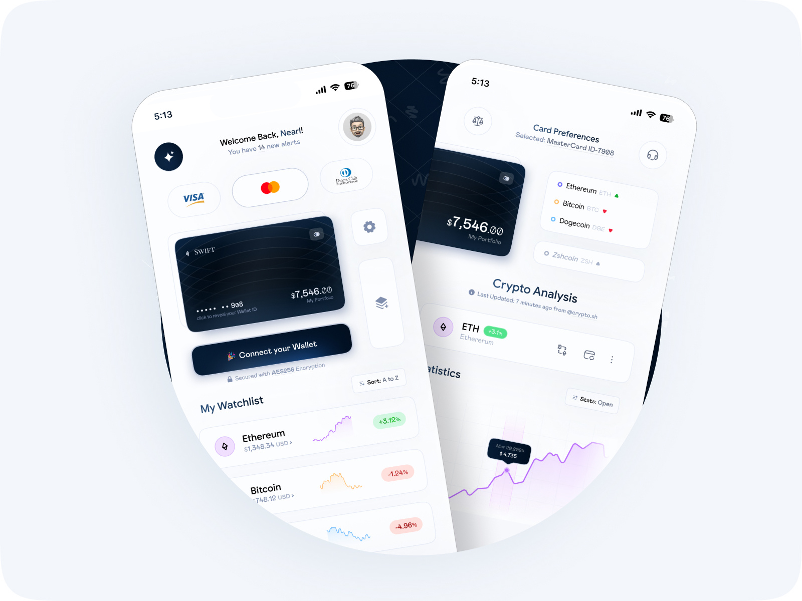 MetaPay - Crypto Wallet App UI ai analytics app design banking charts concept ui crypto cryptocurrency decentralized finance design fintech light ui minimal portfolio saas startup ui ui design user interface ux