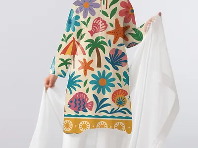 Escape to paradise with our vibrant beach-themed ensemble! online ethnic collection