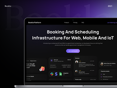 Bookla, Landing design 2025 landing ux ui design web