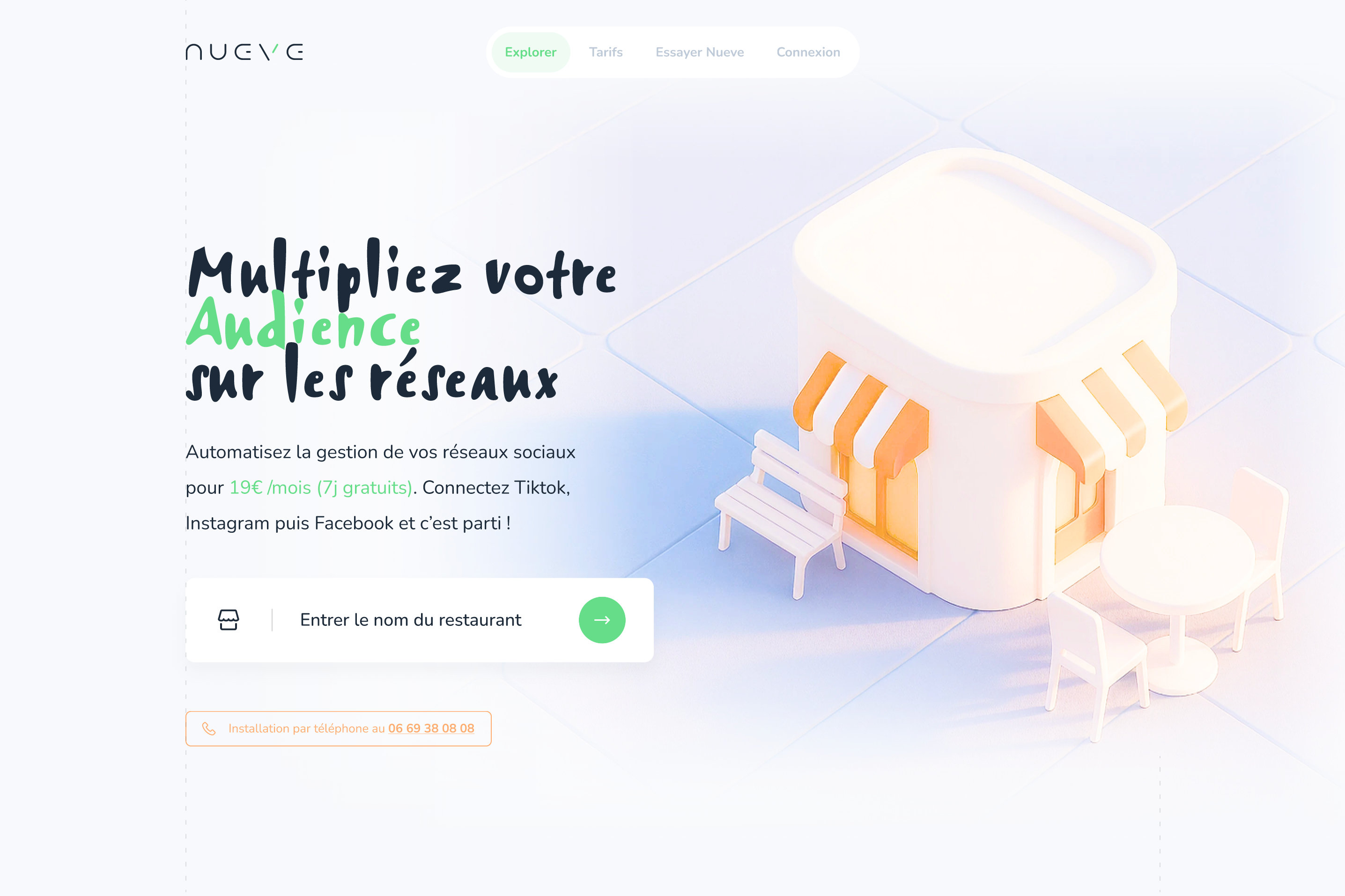 AI Social Publisher for Restaurants (Figma prototype included) ai food home homepage restaurants web webapp