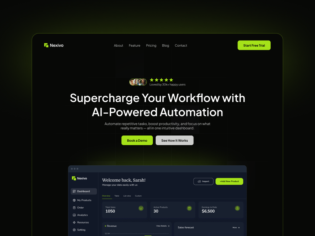 AI-Driven Saas Landing Page ai saas saas landing page
