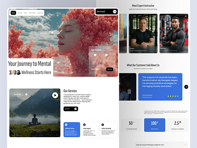 Mental Health Landing Page Website animation depression healthylifestyle hero section landing page medical care meditation meditation website mental mentalhealth mindfulness motivation psychology saas selfcare stress website website design wellness yoga platform