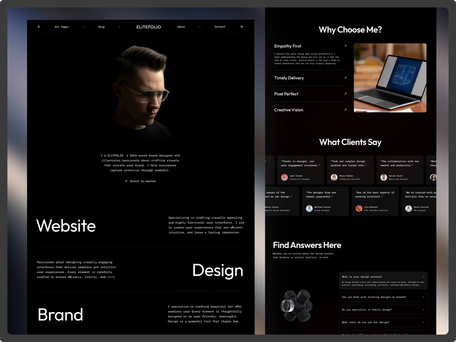 Example of Personal Portfolio Website