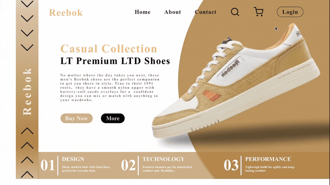 Shoe Landing Page UX Design | E-commerce Website ecommerce buisness ecommerce website design figma design landing page landing page design store ux research web design website design