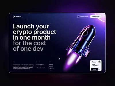 Comet&Co – One Screen Website 3d animation crypto graphic design one screen website ui ux