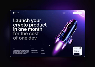 Comet&Co – One Screen Website 3d animation crypto graphic design one screen website ui ux