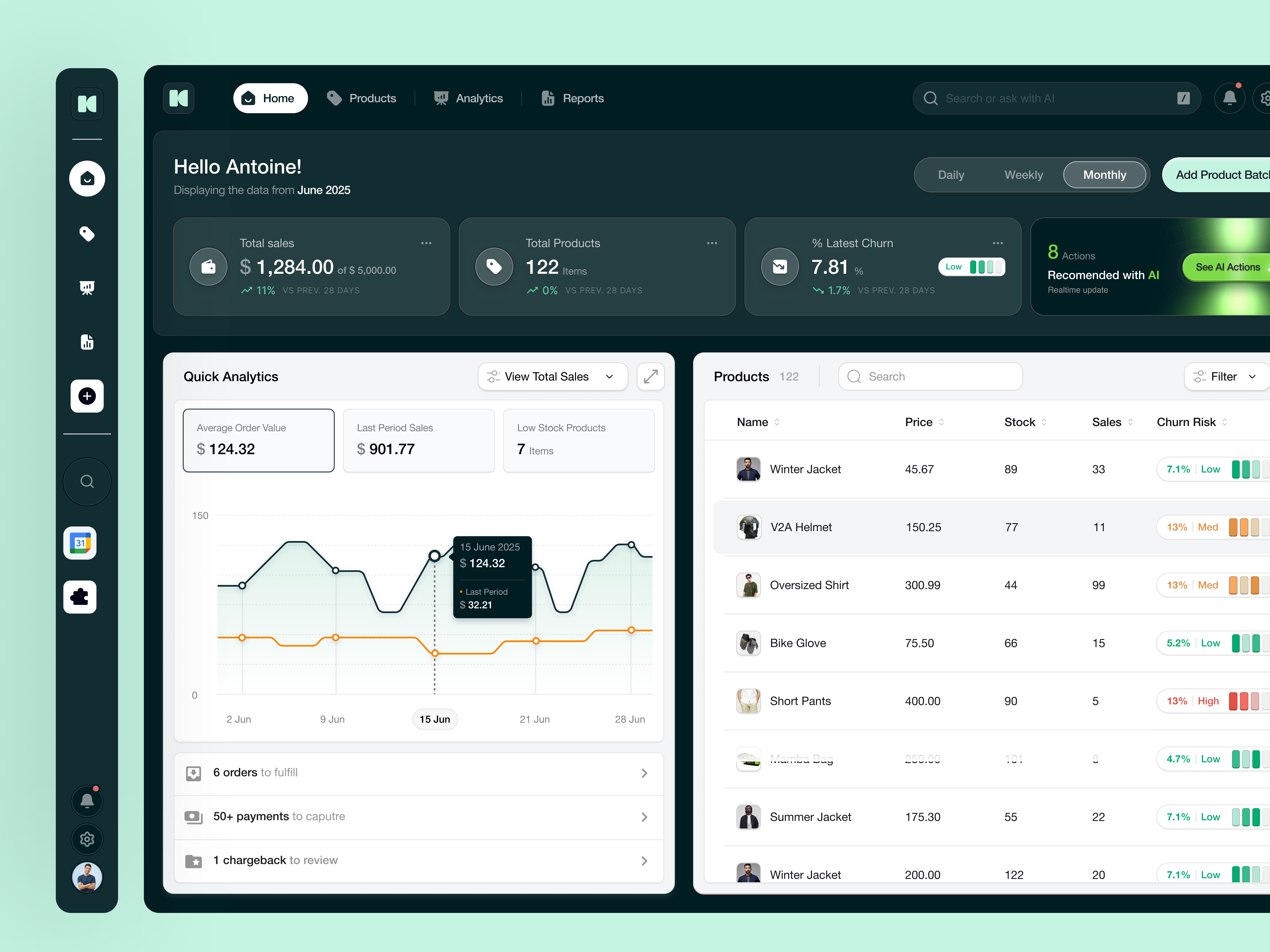 Marketplace Dashboard Manager with AI Integrations business dashboard