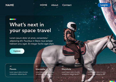 Space Travel Landing Page UI figma landingpage scifidesign spaceui uidesign