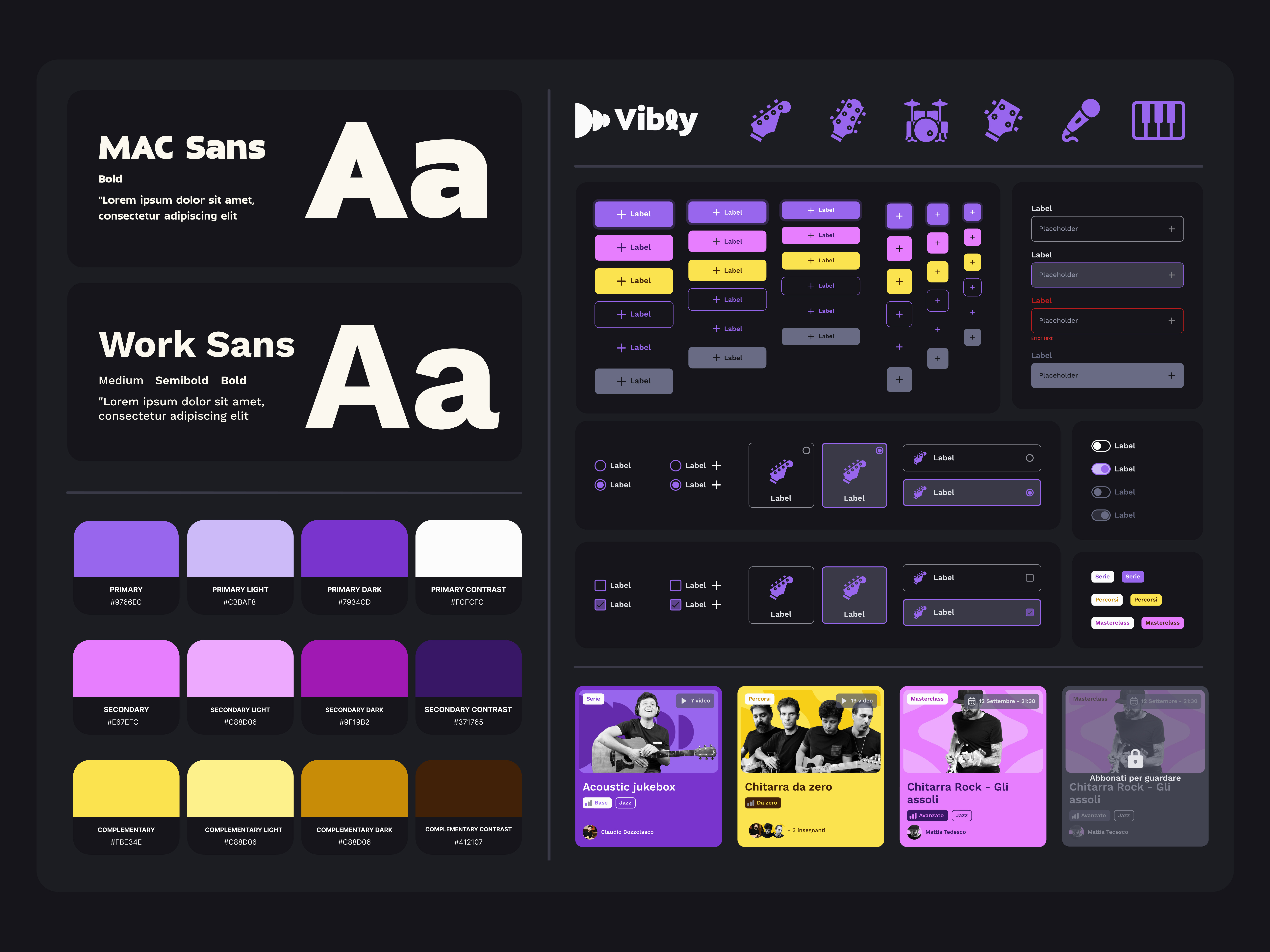 Example of Vibly - Design system