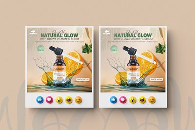 GlowX Serum – Bold & Clean Social Ad Design graphic design serum