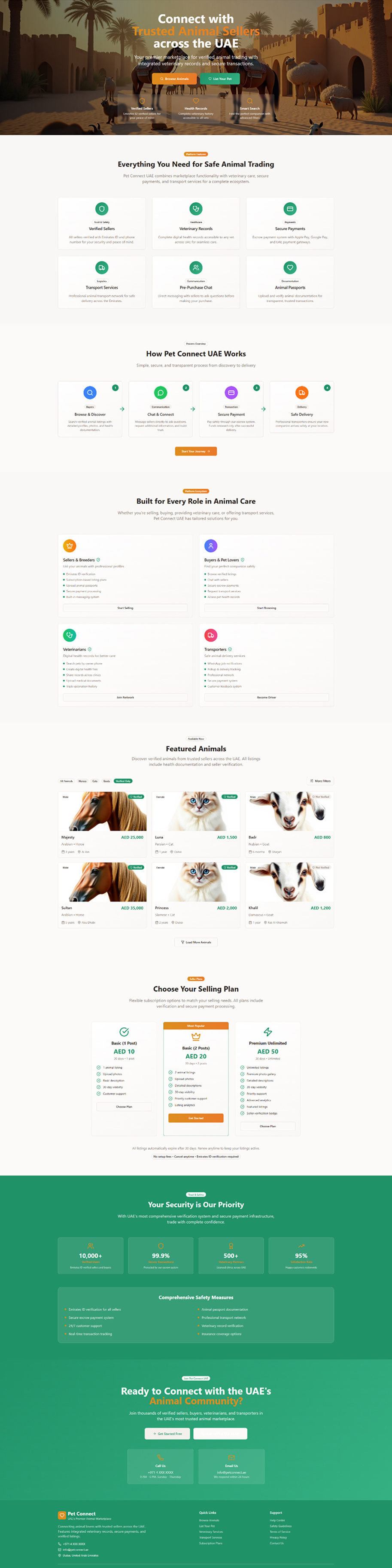 Pet Connect UAE – Verified Animal Trading Marketplace Platform dribbbleshots